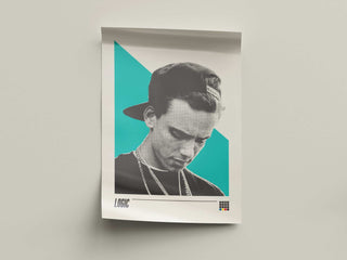 Museum-quality Logic poster on matte paper, featuring rapper's image, without frame, in six sizes.