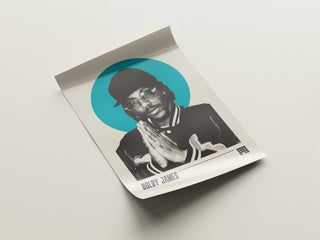 Boldy James museum-quality poster on matte paper, showcasing the rapper's distinctive style, available in multiple sizes.