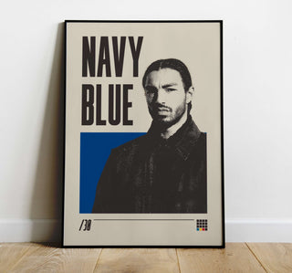 Navy Blue rapper poster, museum-quality thick matte paper, introspective lyricism art, unframed, available in multiple sizes.