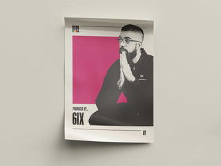 6ix hip-hop producer premium poster with distinctive urban design, available in six sizes, featuring matte low-glare paper.