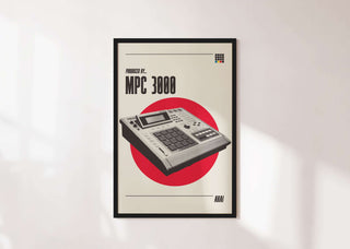 MPC 3000 museum-quality poster with iconic sampler design, matte paper, various sizes available.