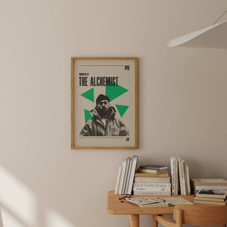 The Alchemist hip-hop producer poster, unframed, museum-quality matte paper, available in multiple sizes.