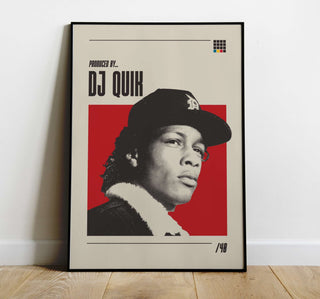 Museum-quality DJ Quik poster, featuring iconic G-Funk artist, available in six sizes.