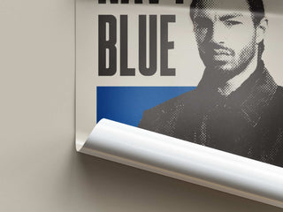 Museum-quality Navy Blue poster on matte paper, showcasing poetic rap artistry.