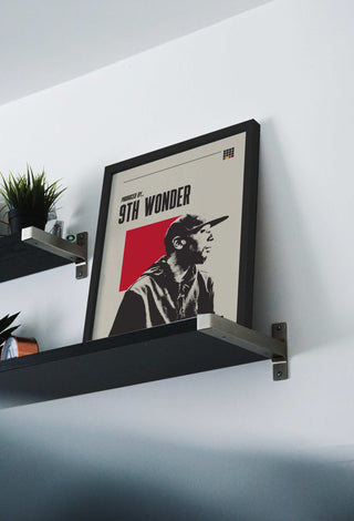 '9th Wonder' hip-hop producer poster on matte paper, museum-quality, unframed, available in six sizes.