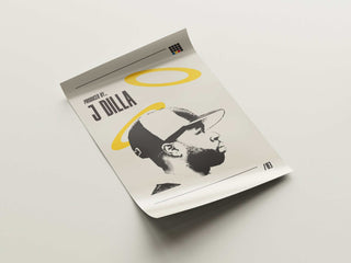 Museum-quality J Dilla poster on matte paper featuring iconic hip-hop producer.