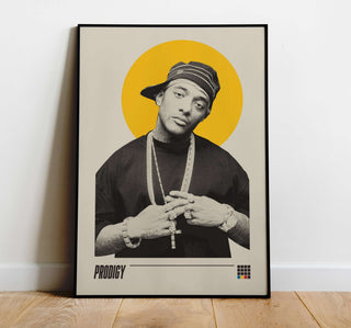 Poster of legendary rapper Prodigy of Mobb Deep, museum-quality print on thick matte paper, available in various sizes.