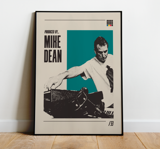 Mike Dean poster featuring iconic hip-hop producer in a stylish graphic design on thick matte paper.