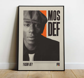 Mos Def poster featuring Yasiin Bey with bold text and matte finish.