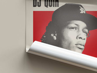 Museum-quality DJ Quik poster, featuring a vibrant, G-Funk-inspired design on thick matte paper.