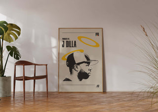 Museum-quality J Dilla poster with thick matte paper, unframed, available in multiple sizes.