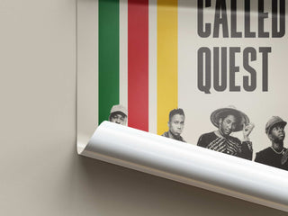 A Tribe Called Quest poster with colorful design and group members, museum-quality matte paper, available in multiple sizes.