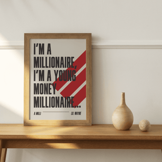 Lil Wayne "A Milli" lyrics poster on matte paper, museum-quality, unframed.