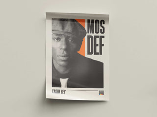 Mos Def poster featuring high-quality, matte museum-grade paper, showcasing the artistry and influence of Yasiin Bey.