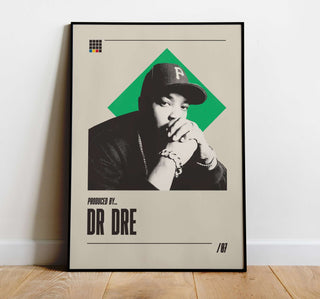 Dr Dre iconic hip-hop producer poster, museum-quality print, matte finish, unframed.