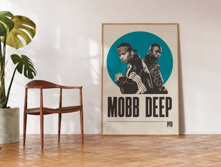 Museum-quality Mobb Deep poster on matte paper, showcasing hip-hop legends Prodigy and Havoc, perfect for fans and collectors.