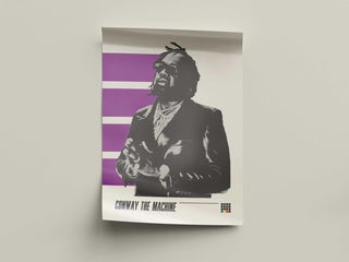 Museum-quality poster of Conway The Machine, featuring a bold hip-hop design on matte paper.