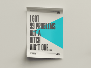 Jay-Z "99 Problems" Lyrics poster, museum-quality, matte finish, hip-hop culture tribute.