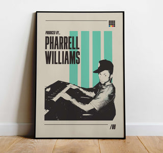 Pharrell Williams museum-quality poster on matte paper, unframed.