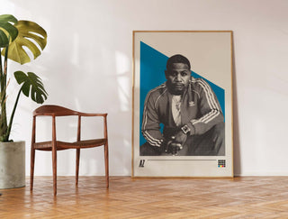 Museum-quality AZ poster on matte paper in minimalist setting, showcasing East Coast hip-hop legend.