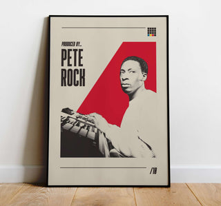 Museum-quality poster of hip-hop producer Pete Rock with vibrant design.