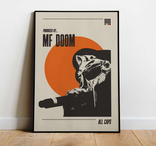 Museum-quality MF DOOM poster, thick matte paper, iconic rapper art.