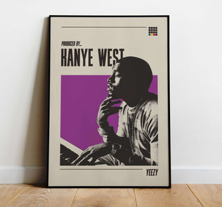 Kanye West museum-quality poster, thick matte paper, available in six sizes, frame not included.