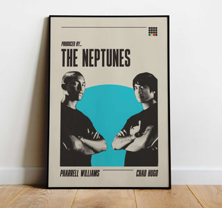 Museum-quality poster featuring iconic production duo The Neptunes with Pharrell Williams and Chad Hugo.