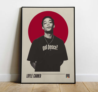 Loyle Carner poster showcasing poetic lyricism and soulful rhythm, museum-quality, thick matte paper.