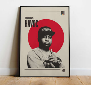 Museum-quality Havoc poster featuring gritty hip-hop style, unframed, available in multiple sizes.