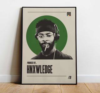 Knxwledge poster featuring experimental beats and lo-fi rhythms theme with museum-quality matte paper.