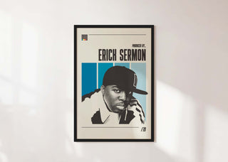 Erick Sermon hip-hop poster on matte paper, featuring artwork and vibrant design.