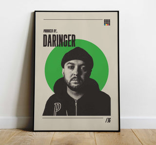 Showcasing the gritty vibes and signature sounds of Daringer!
PRODUCT DESCRIPTION

Museum-quality poster 
Thick, long-lasting matte, low-glare paper - 200 gsm 
FramePrint MaterialProduced ByDaringerDaringerDaringer