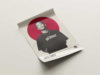 Loyle Carner museum-quality poster featuring the influential UK hip-hop artist, available in six sizes.