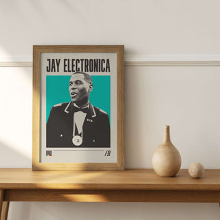 Jay Electronica poster with museum-quality design on matte paper, available in multiple sizes.