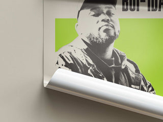 Boi-1da music producer poster on matte paper with green background.