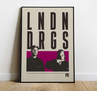 LNDN DRGS museum-quality poster with thick matte paper and West Coast hip-hop vibe.