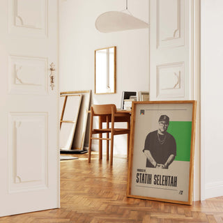 Statik Selektah wall art poster, museum-quality matte paper, hip hop tribute, unframed, available in various sizes.