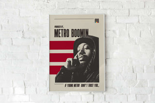 Metro Boomin hip-hop producer museum-quality poster, thick matte paper, unframed, various sizes.