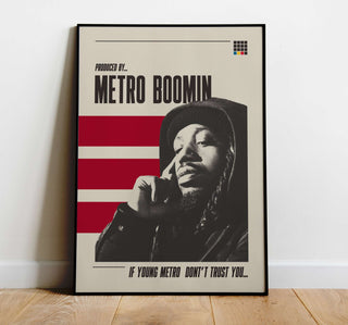 Metro Boomin poster, hip-hop producer, museum-quality, matte paper, no frame included.